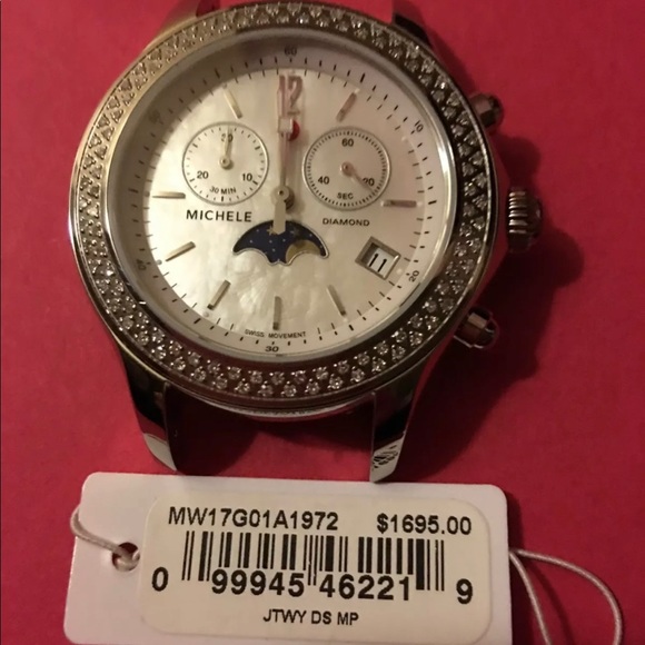 🔥🔥Super RARE🔥🔥 Michele Jetway Moon Phase MOP Dial Diamond Watch - Picture 5 of 8